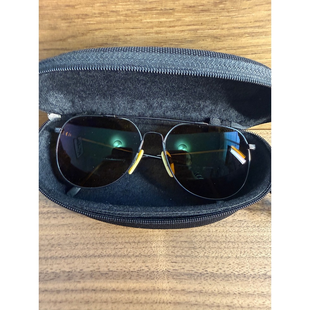 Marchon Flexion Autoflex Black Aviator Sunglasses Made in Japan 145mm Case